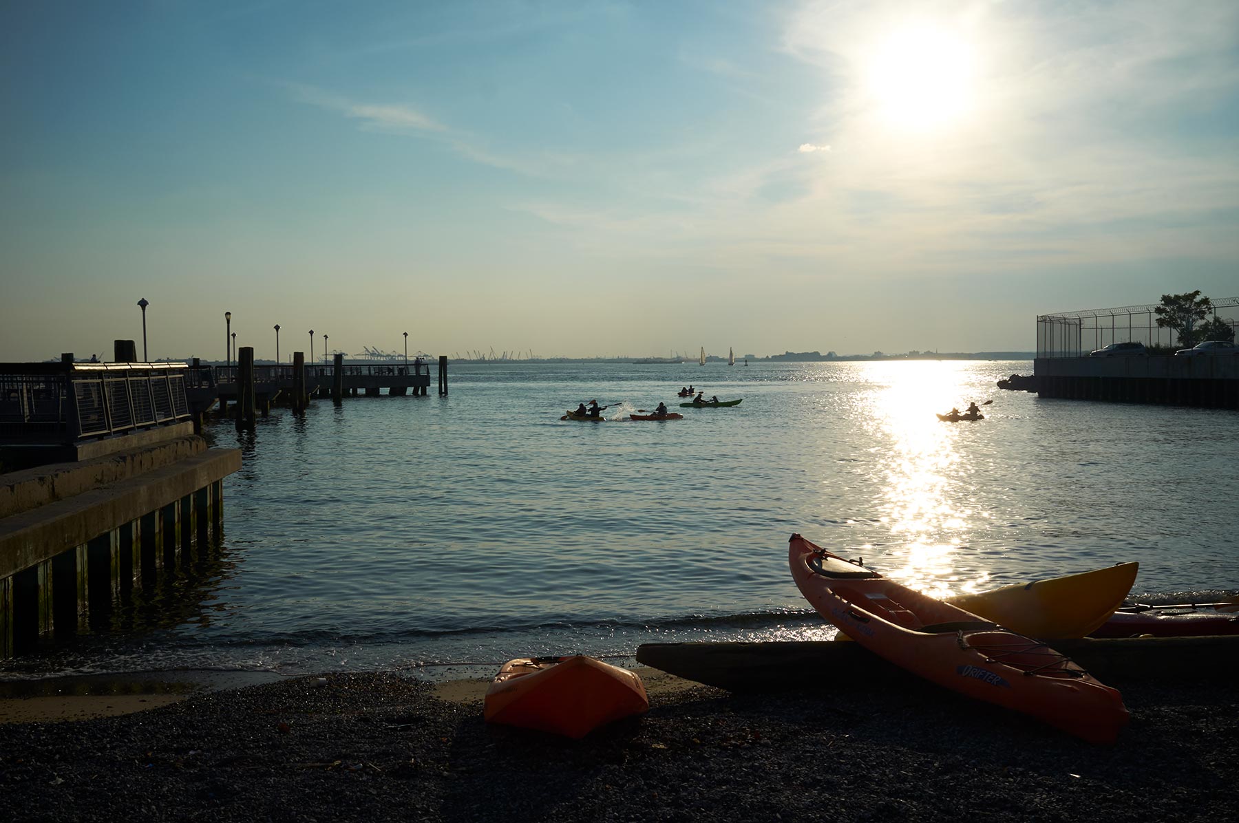Red-Hook-waterfront-beach-at-sunset