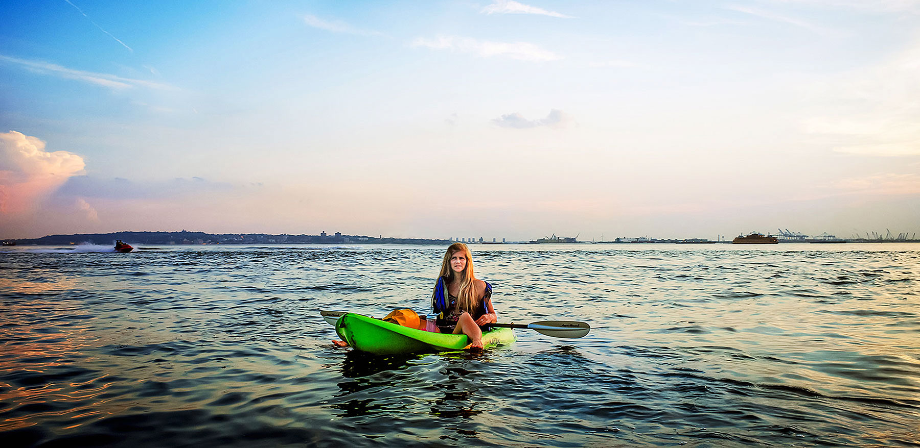 Music Publicist Elizabeth on her Kayak in NYC Harbor.jpg