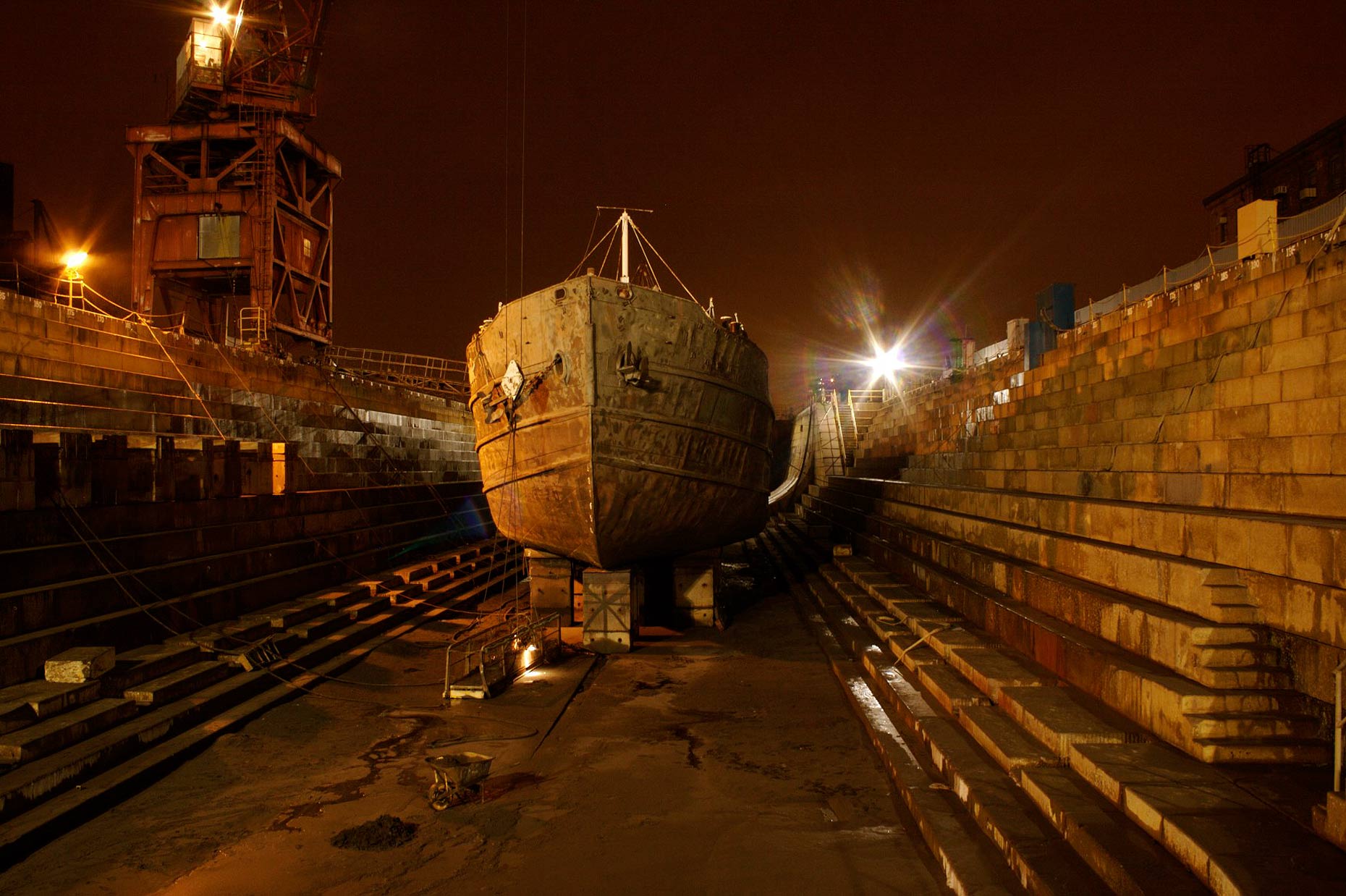 The retired Oil Tanker MARY A. WHALEN in Dry Dock.